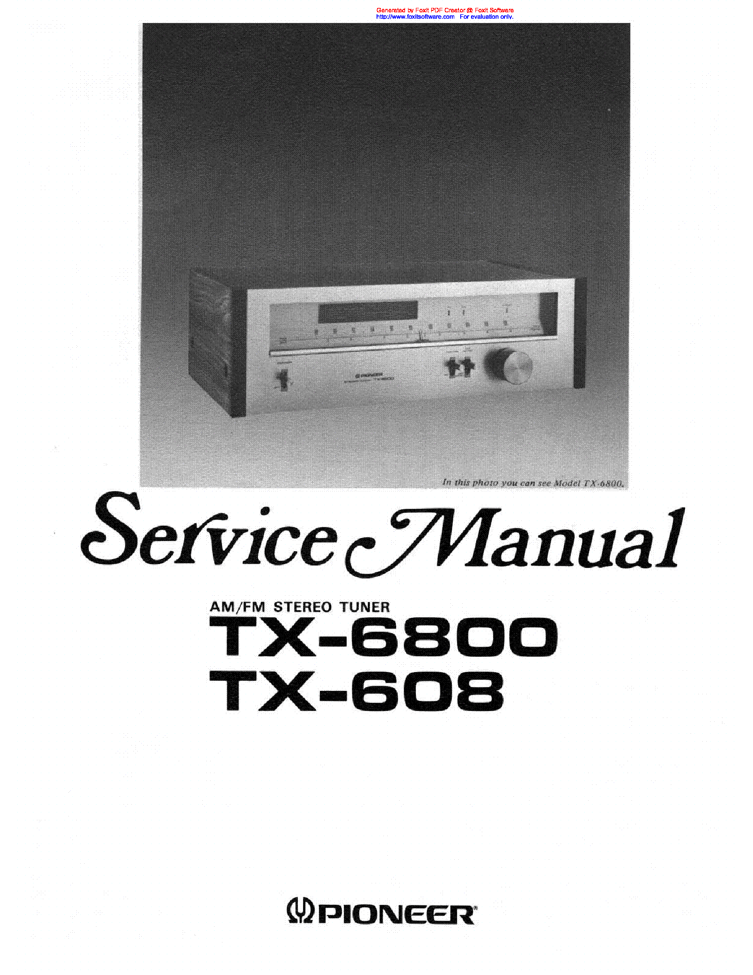 PIONEER TX-608 6800 service manual (1st page)