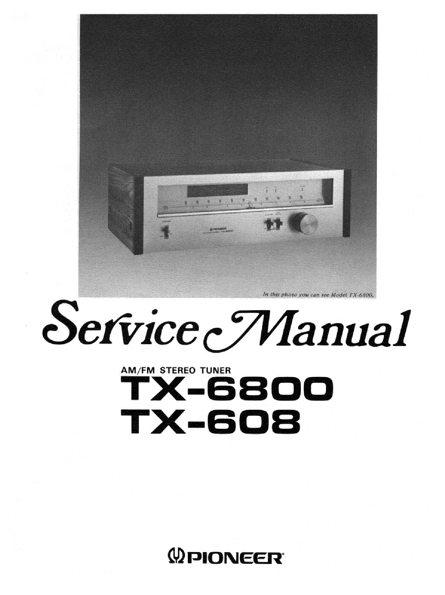 PIONEER TX-608 TX-6800 service manual (1st page)