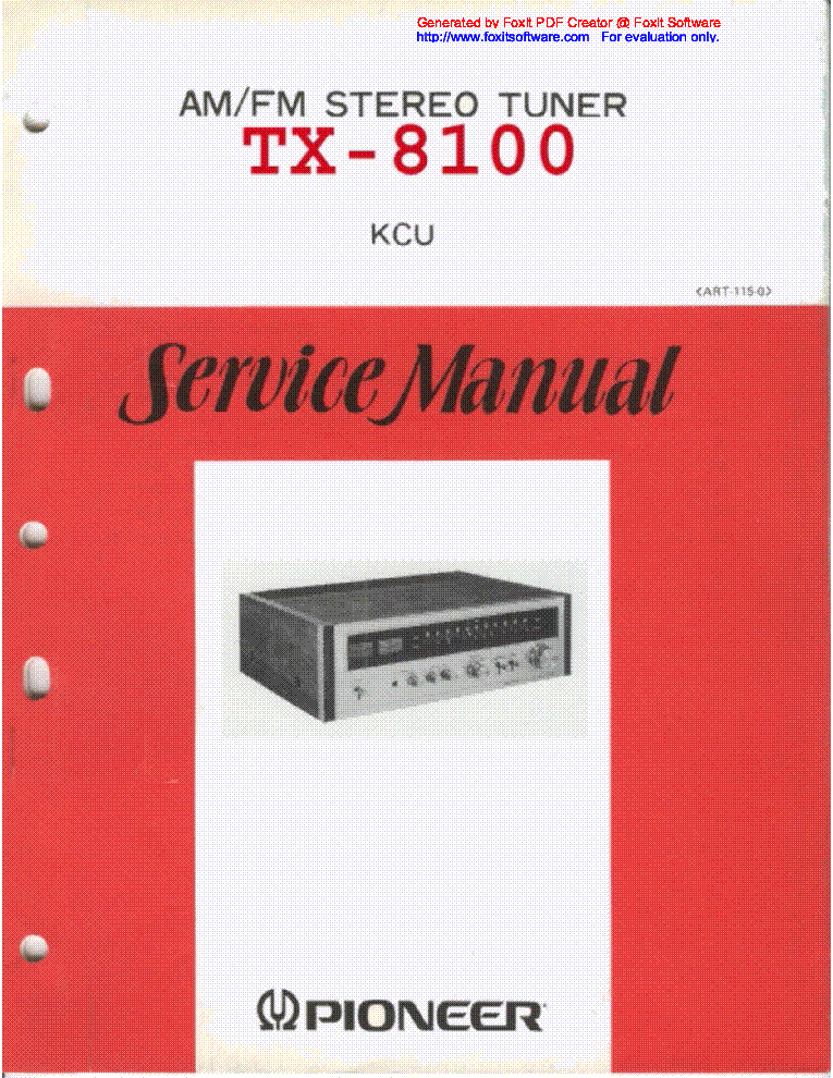 PIONEER TX-8100 SM 1 service manual (1st page)