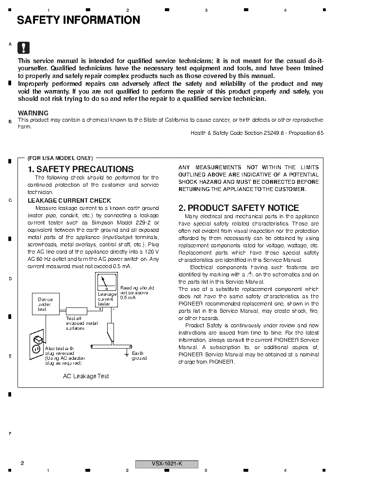 PIONEER VSX-1025-K R4176 AV MULTI-CH RECEIVER 2011 SM service manual (2nd page)