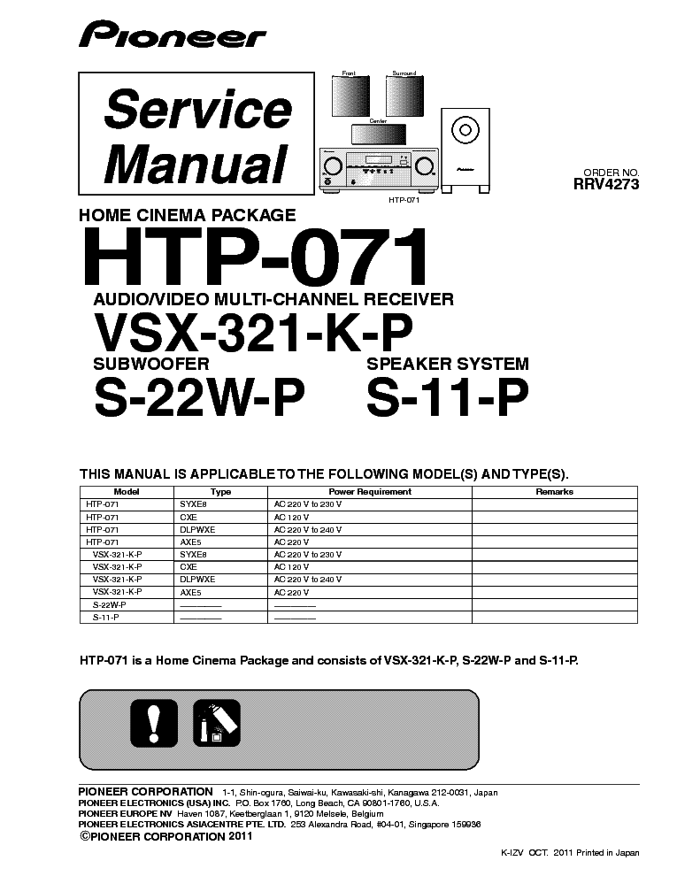 PIONEER VSX-321 service manual (1st page)