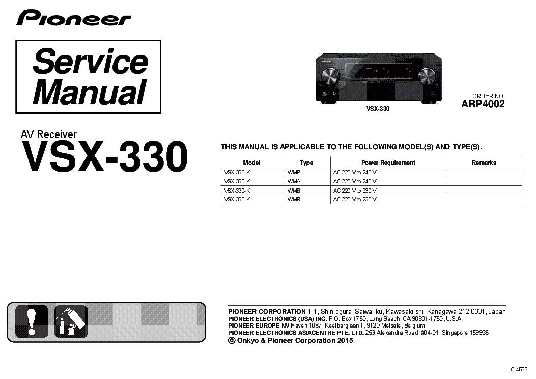 PIONEER VSX-330-K ARP4002 service manual (1st page)