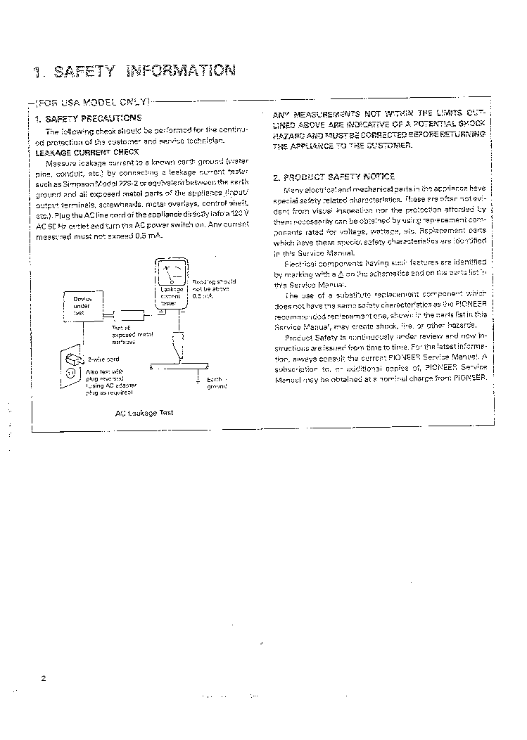 PIONEER VSX-3300 service manual (2nd page)