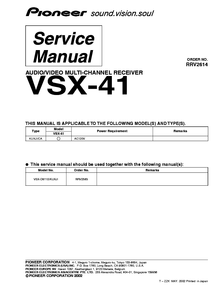 PIONEER VSX-41 service manual (1st page)