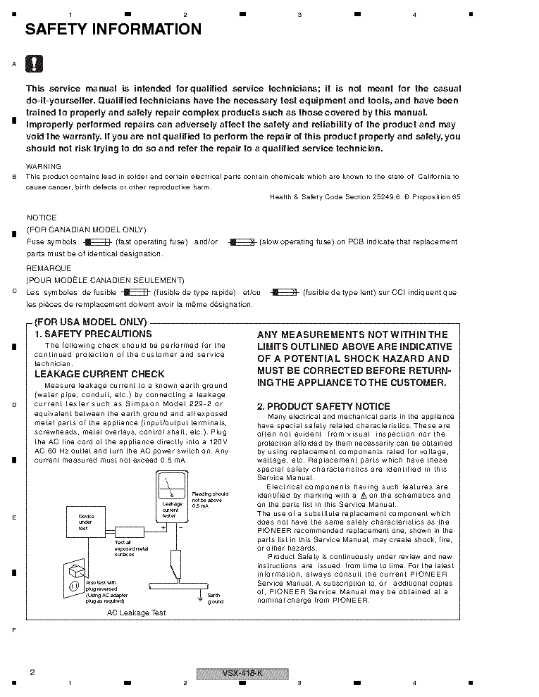 PIONEER VSX-418 SM service manual (2nd page)