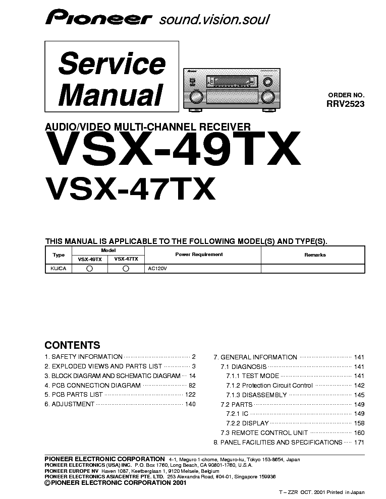 PIONEER VSX-47TX 49TX SM service manual (1st page)