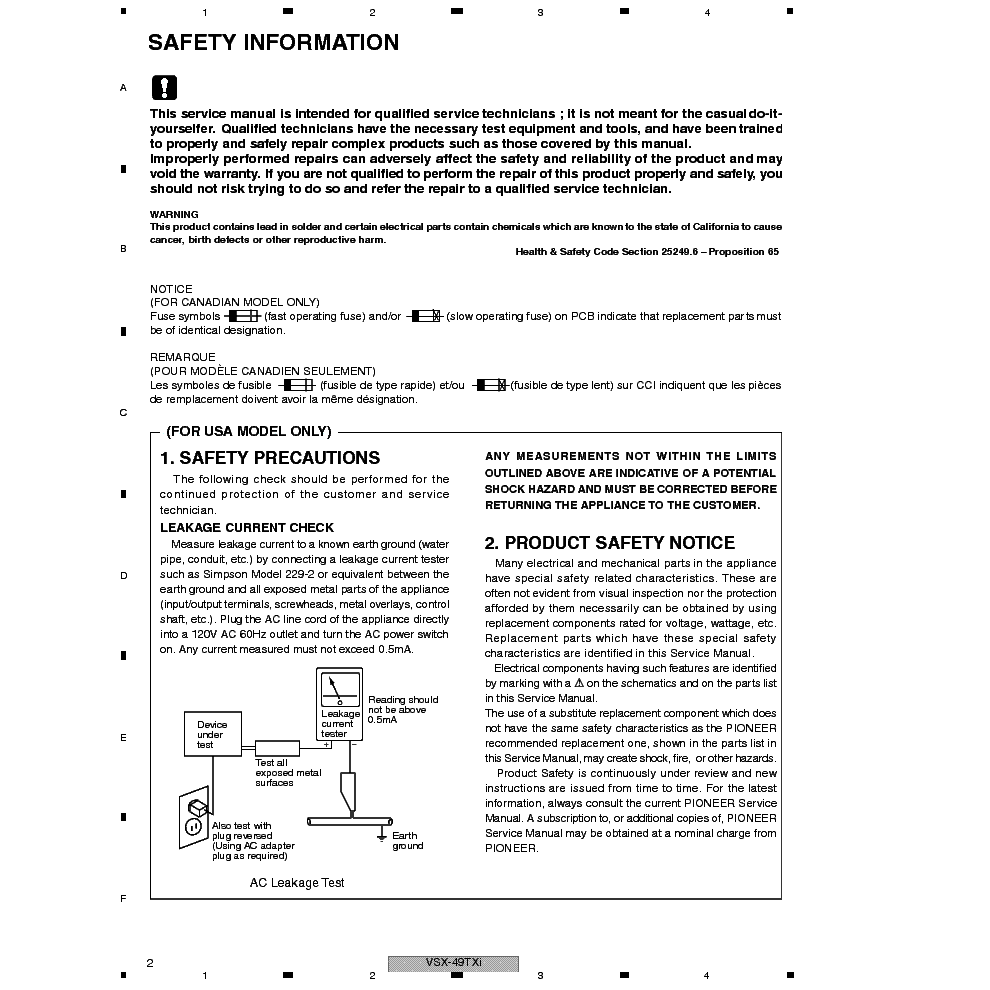 PIONEER VSX-49TXI RRV2644 SM service manual (2nd page)