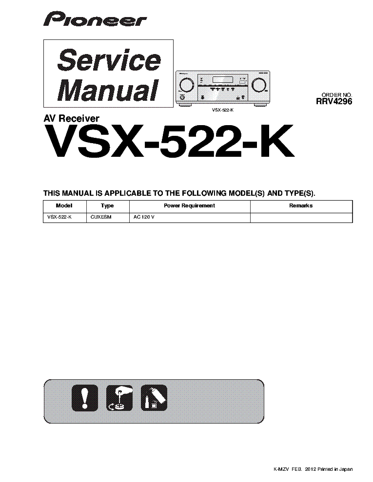 Pioneer Vsx-s520d Service Manual