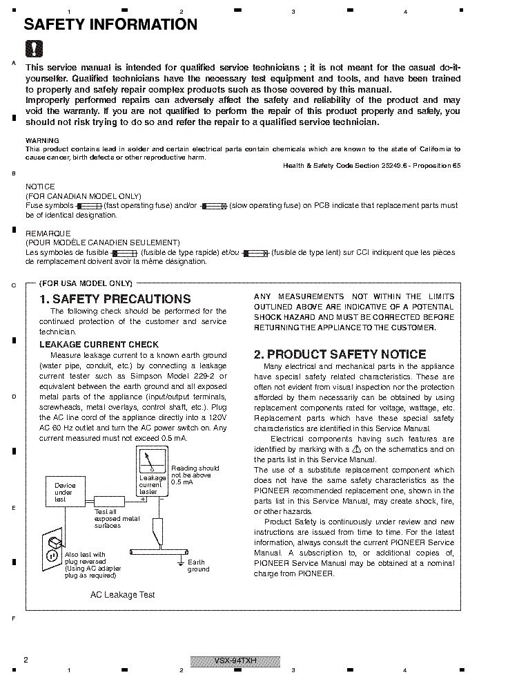 PIONEER VSX-92 94TXH SM service manual (2nd page)