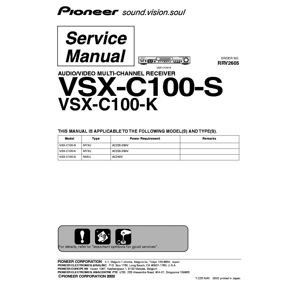 PIONEER VSX-C100 SM service manual (1st page)