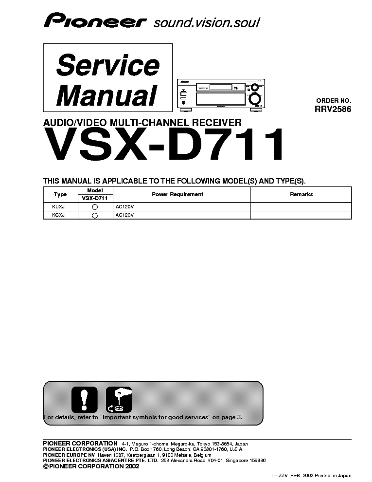 PIONEER VSX-D711 RRV2586 SM service manual (1st page)