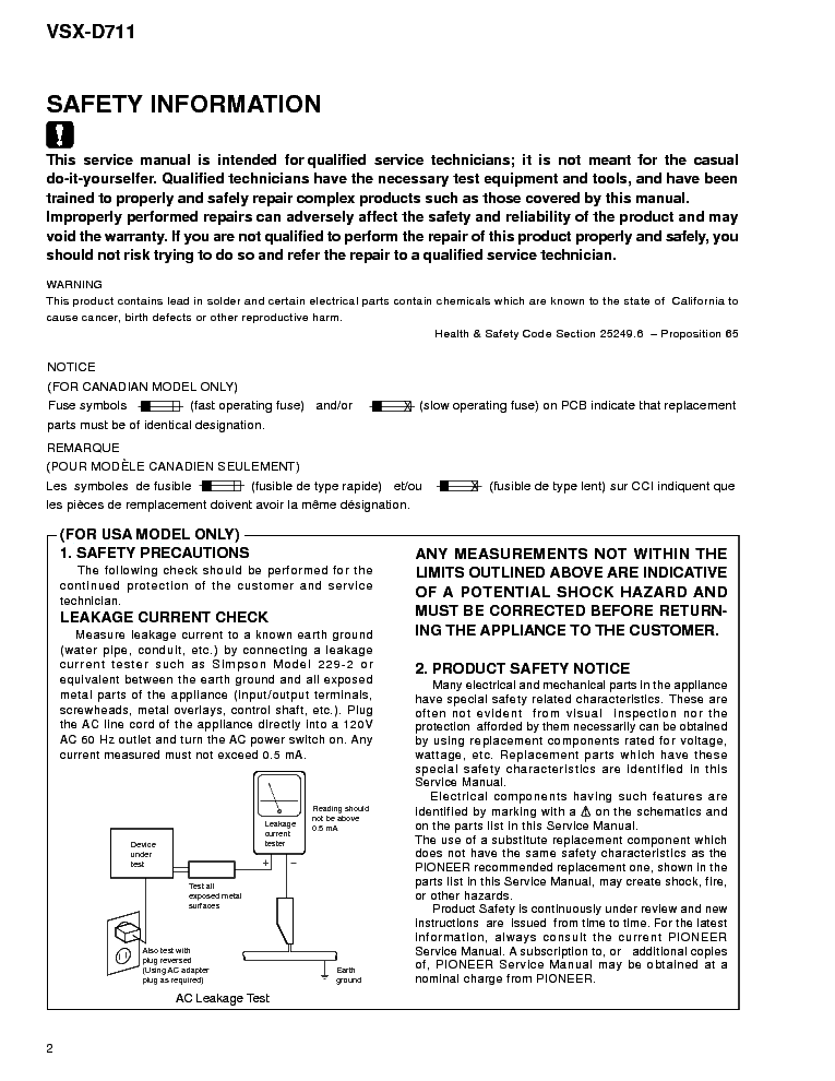 PIONEER VSX-D711 RRV2586 SM service manual (2nd page)