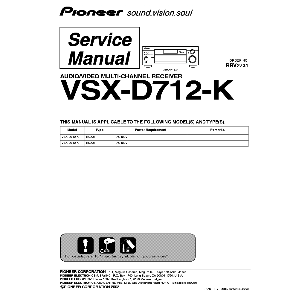 PIONEER VSX-D712-K RRV2731 SM service manual (1st page)