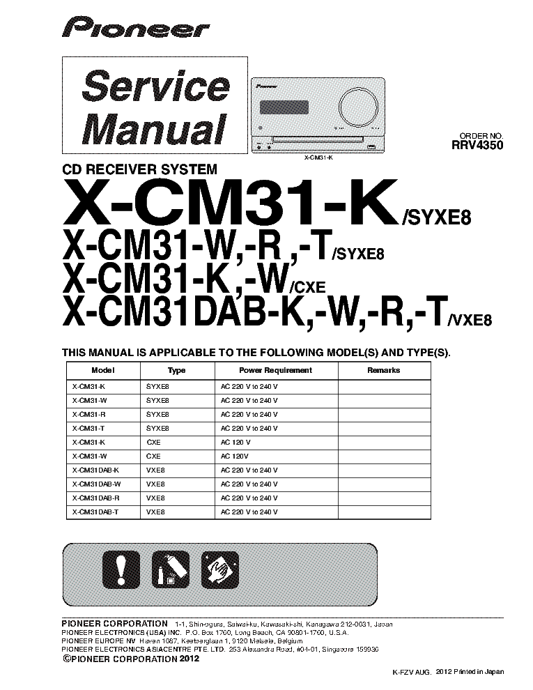 PIONEER X-CM31 X-CM31DAB-K-X-R-T RRV4350 Service Manual download