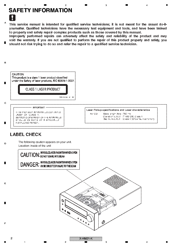 PIONEER X-HM21-K HM21-S HM21DAB HM11DAB RRV4394 SM service manual (2nd page)