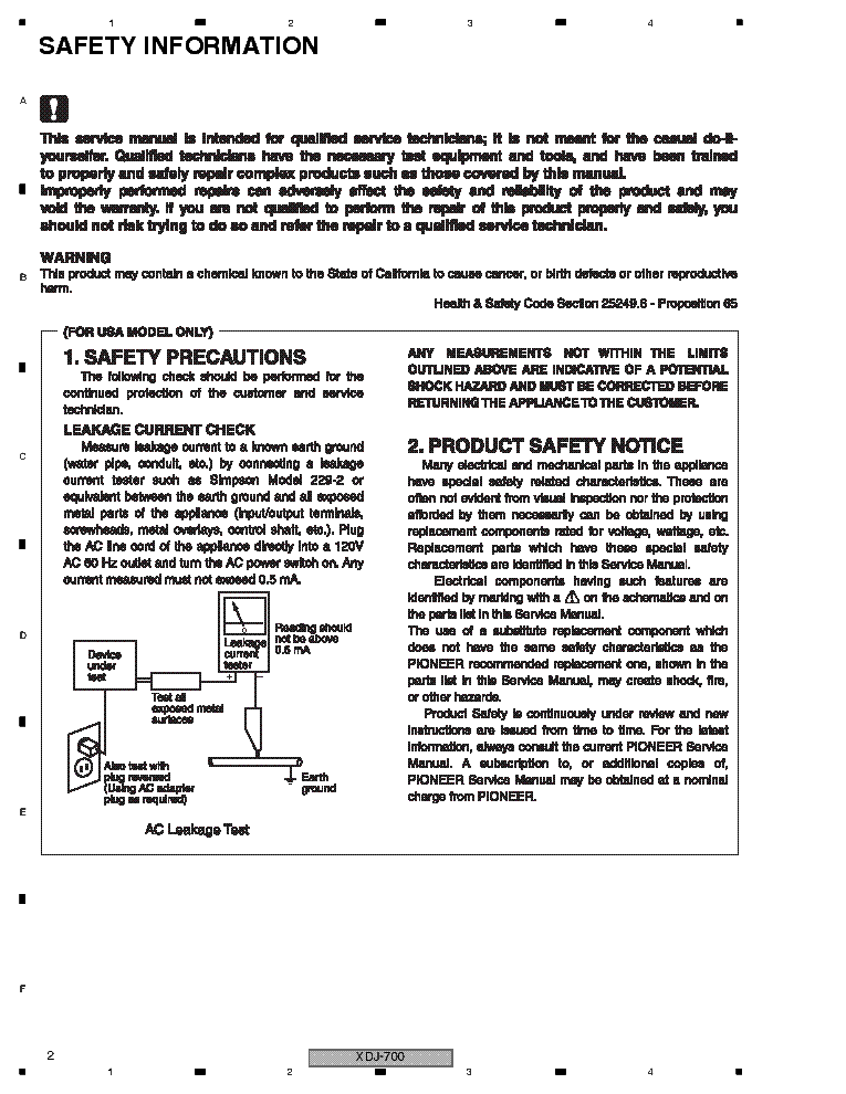 PIONEER XDJ-700 RRV4638 service manual (2nd page)