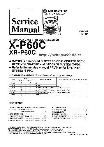 PIONEER XR-P60C service manual (1st page)