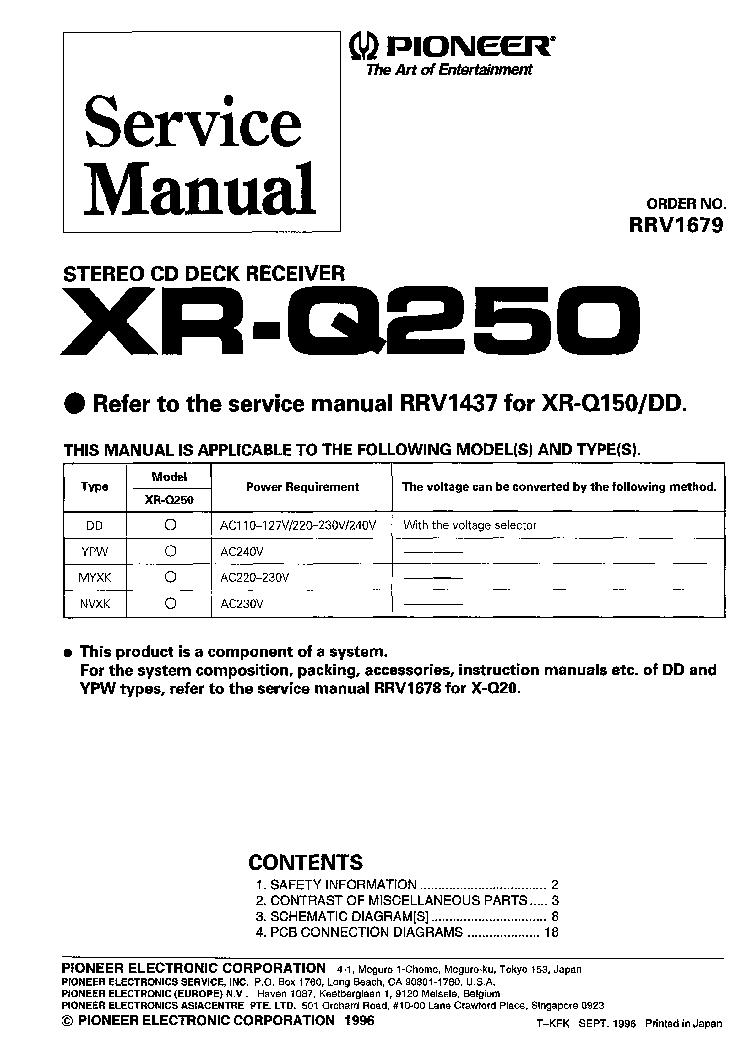 PIONEER XR-Q250 SM service manual (1st page)