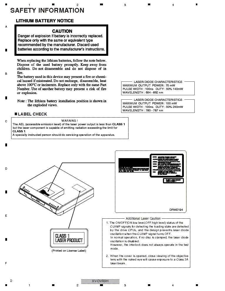 PIONEER XV-DVR9H SM service manual (2nd page)