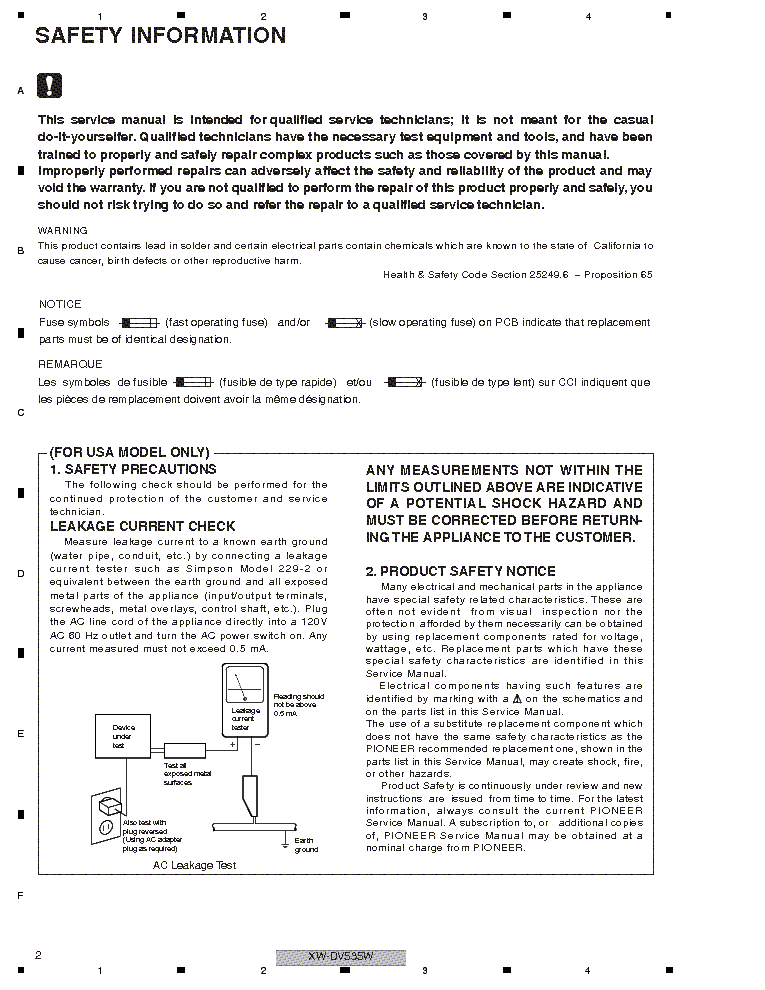 PIONEER XW-DV535W DIGITAL WIRELESS SPEAKER SYSTEM service manual (2nd page)