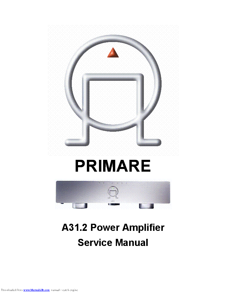 PRIMARE A31.2 POWER AMPLIFIER SM Service Manual download, schematics