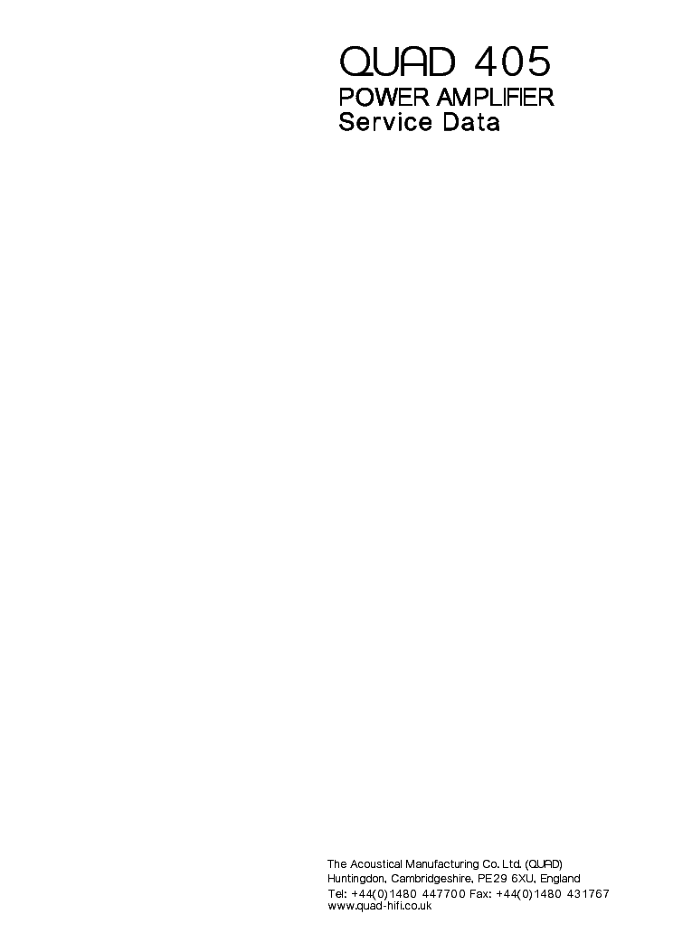 QUAD405 SM service manual