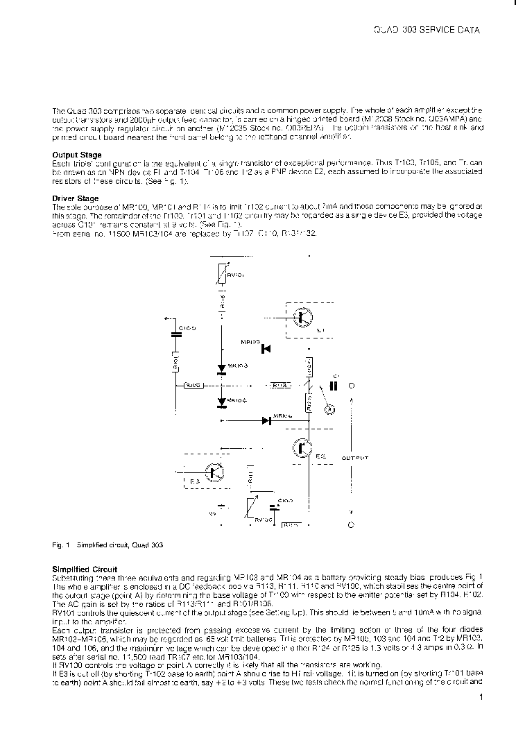 Quad 303 Power Amplifier Service Manual Download Schematics Eeprom Repair Info For Electronics Experts