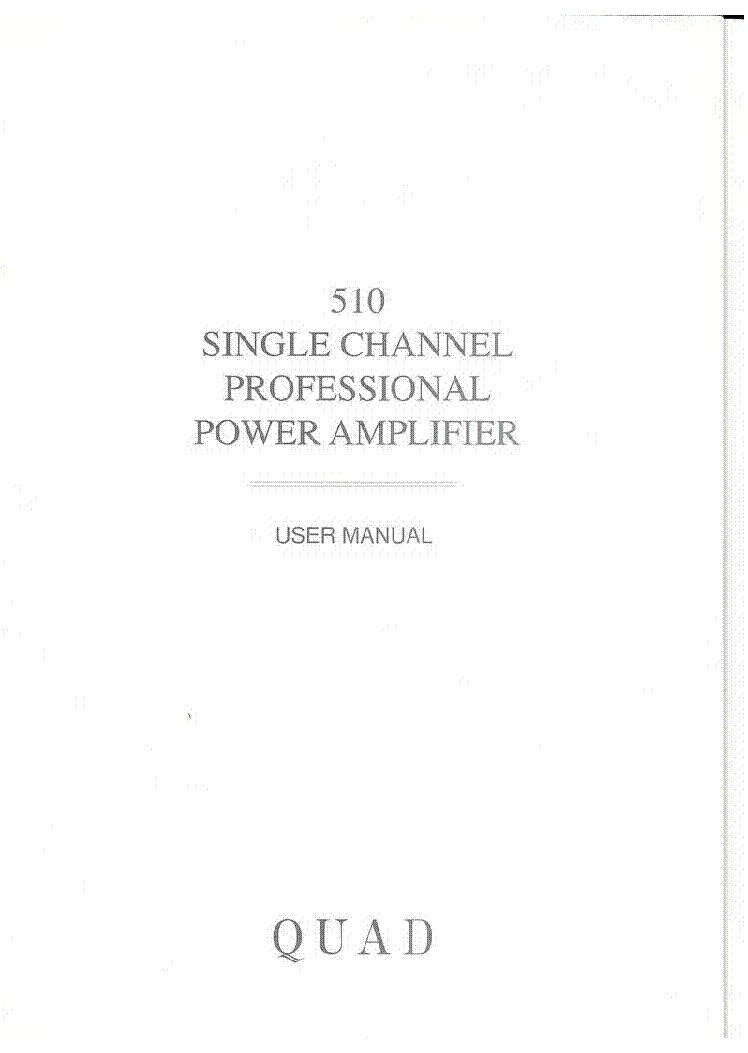 QUAD QD 510 UK service manual