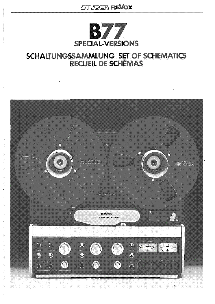 REVOX B-77 SPECIAL-SCHEMATIC service manual