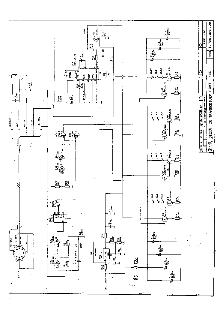 STUDER REVOX B-207 IR TRANSCEIVER 1989 SCH Service Manual download ...