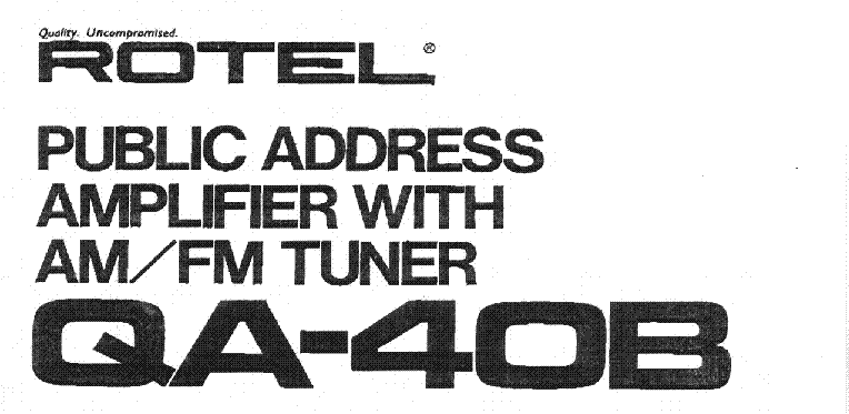 ROTEL QA-40B SM service manual