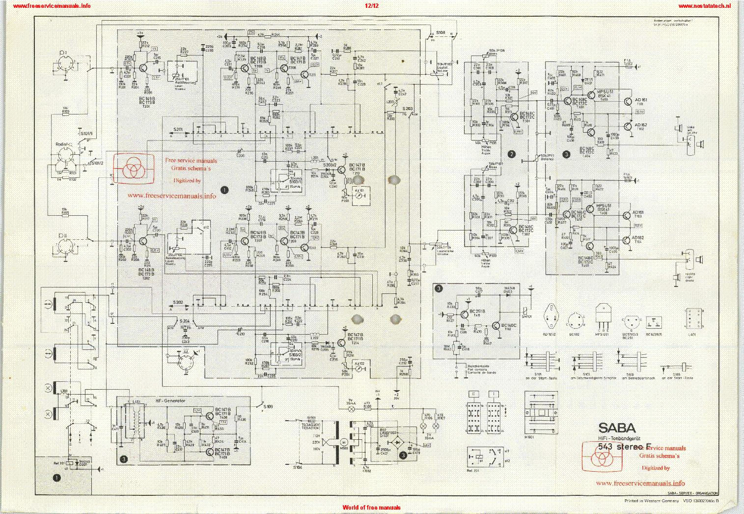 SABA 543-STEREO-F SCH service manual