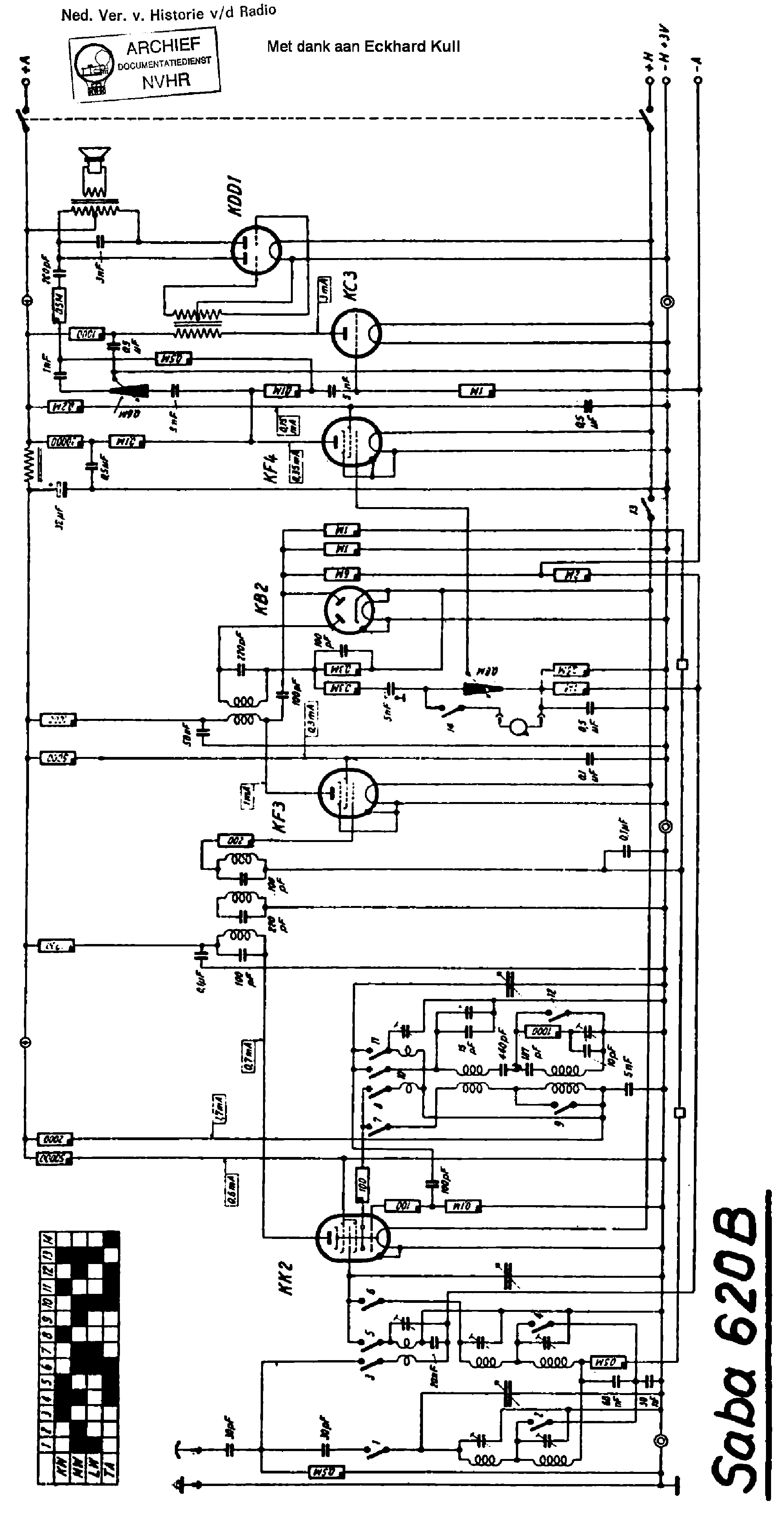 SABA 620B BATTERY RECEIVER SCH service manual