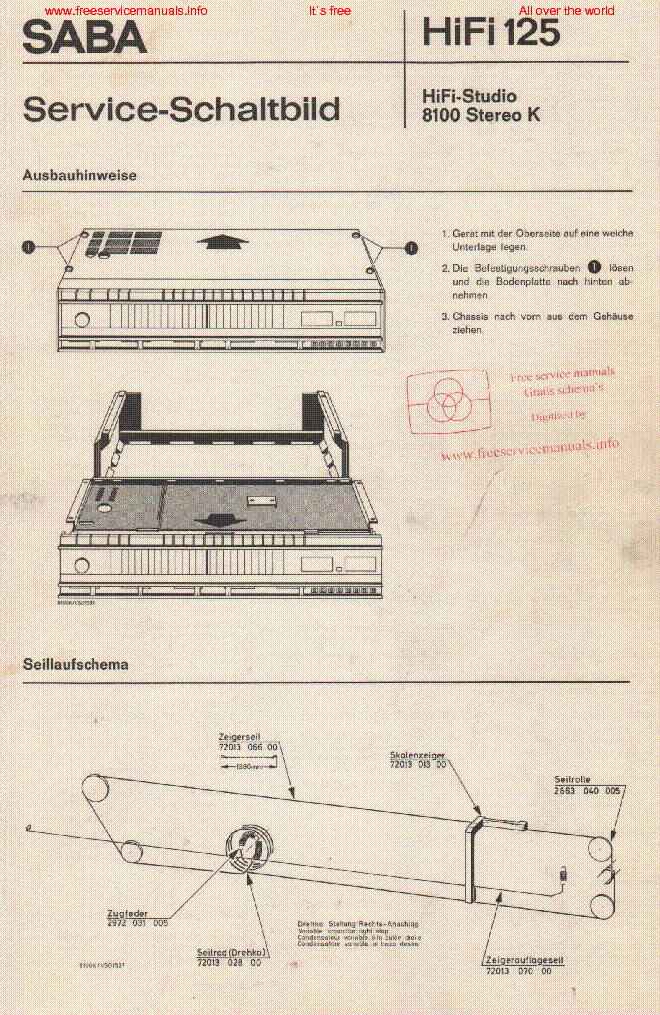 SABA 8100 SM service manual (1st page)