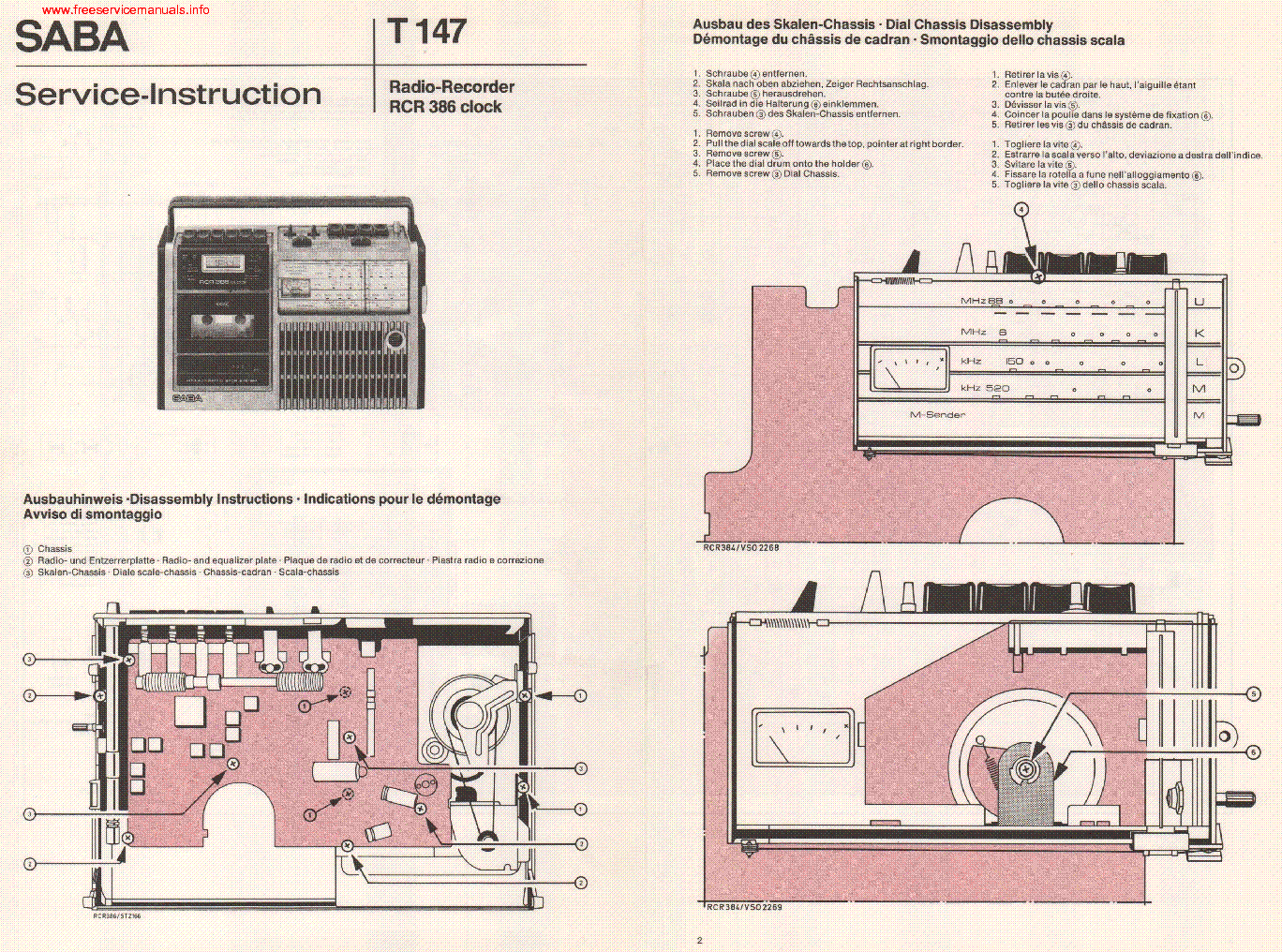 SABA RCR386 T147 service manual