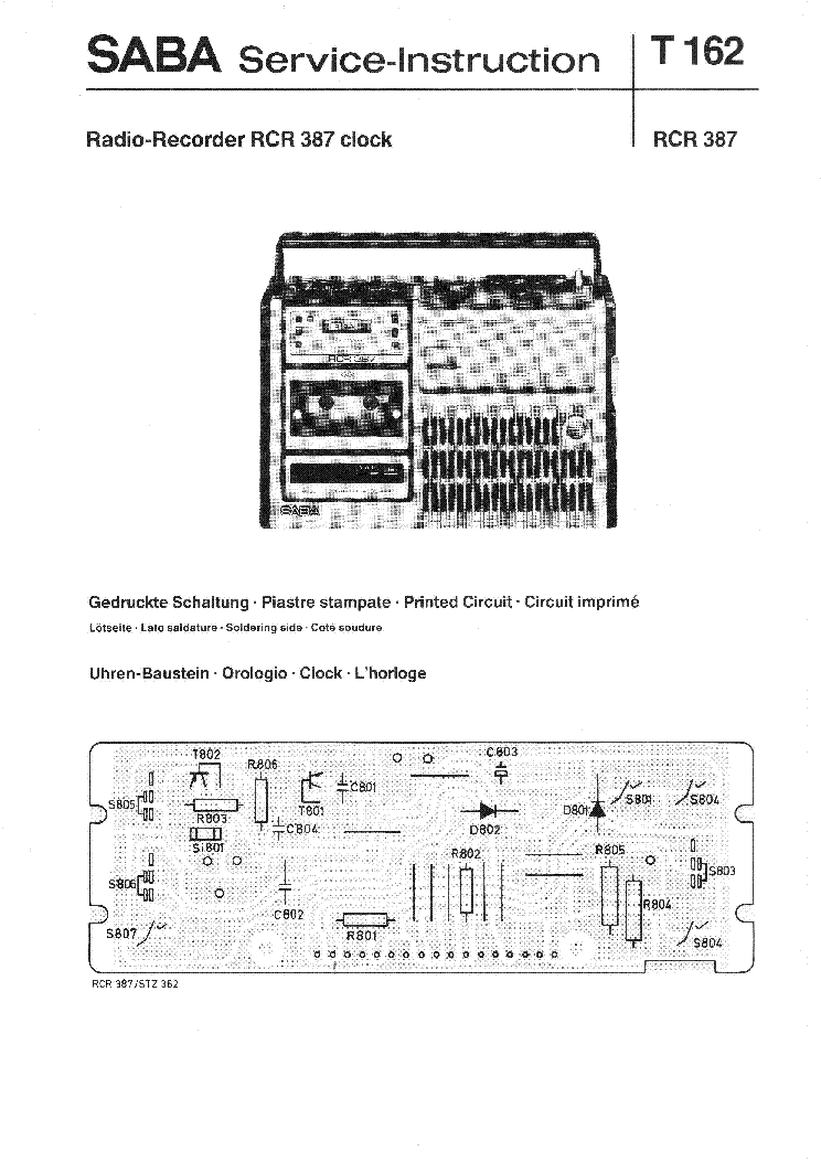 SABA RCR387 service manual