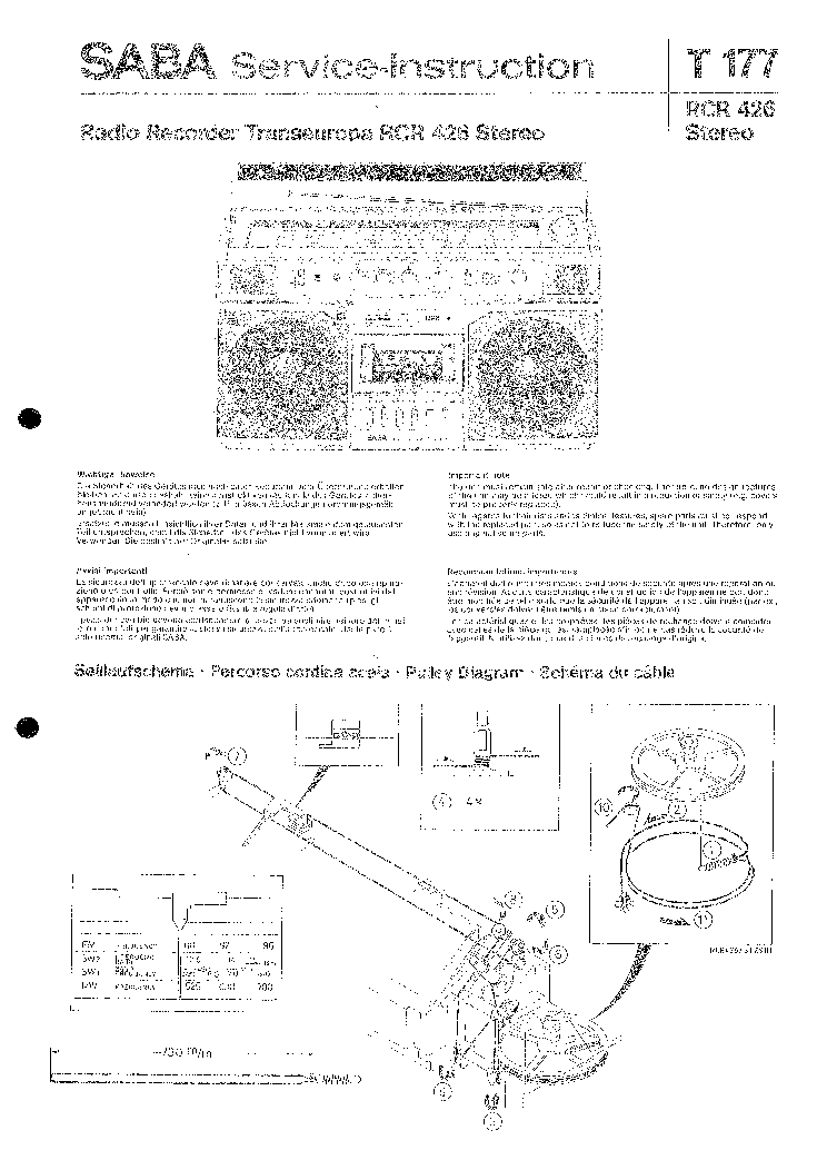 SABA RCR426-SM service manual