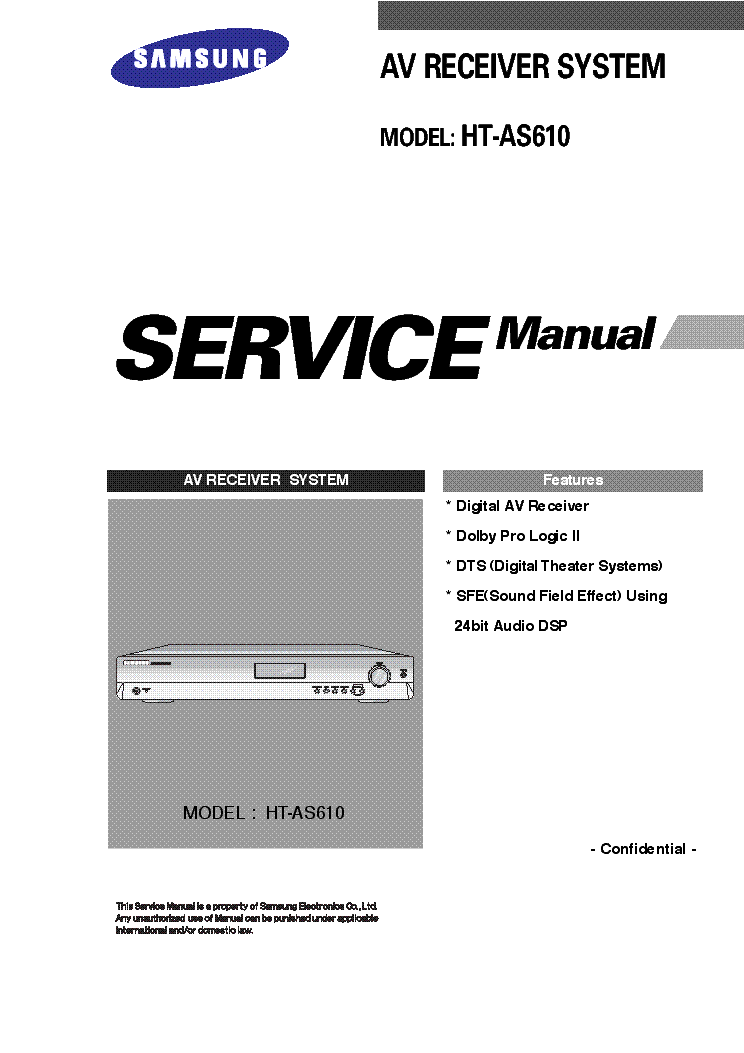 SAMSUNG HT-AS610XAA service manual (1st page)