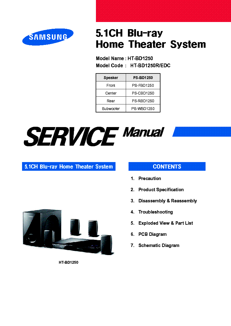 SAMSUNG HT-BD1250R,EDC service manual (1st page)