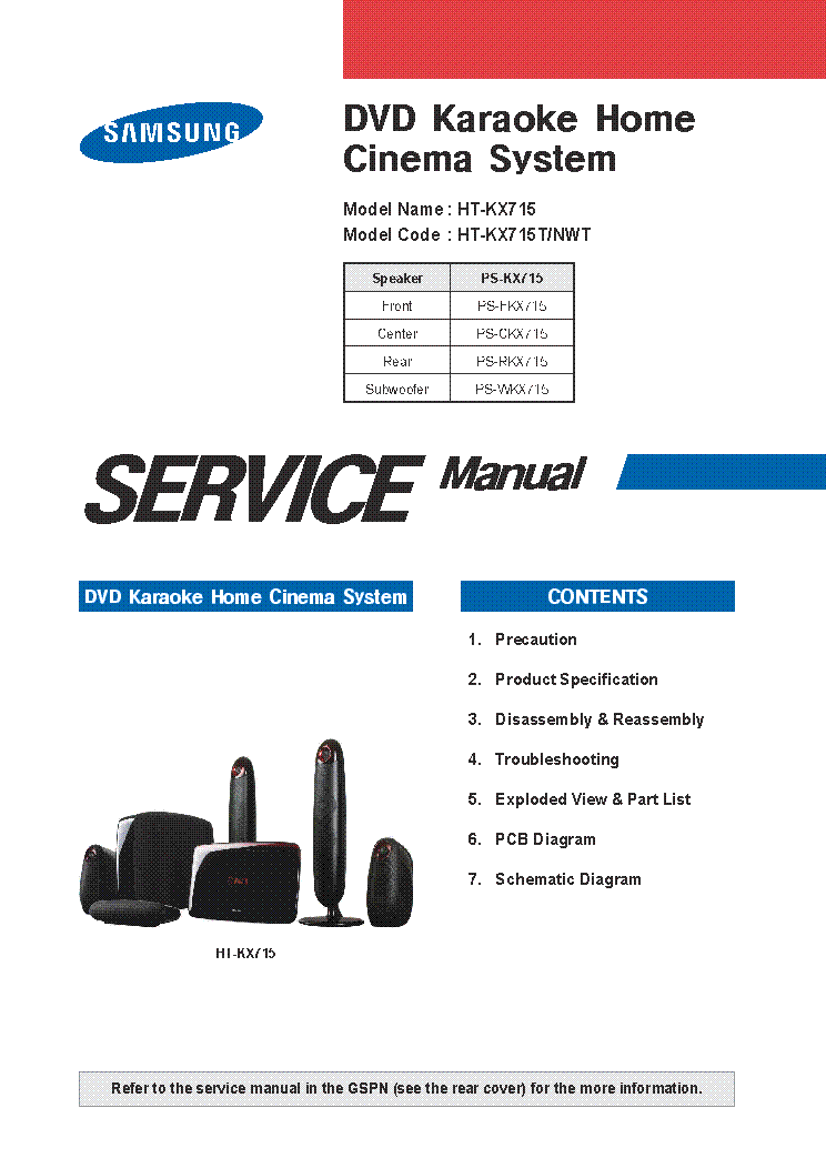 SAMSUNG HT-KX715 T SM service manual (1st page)