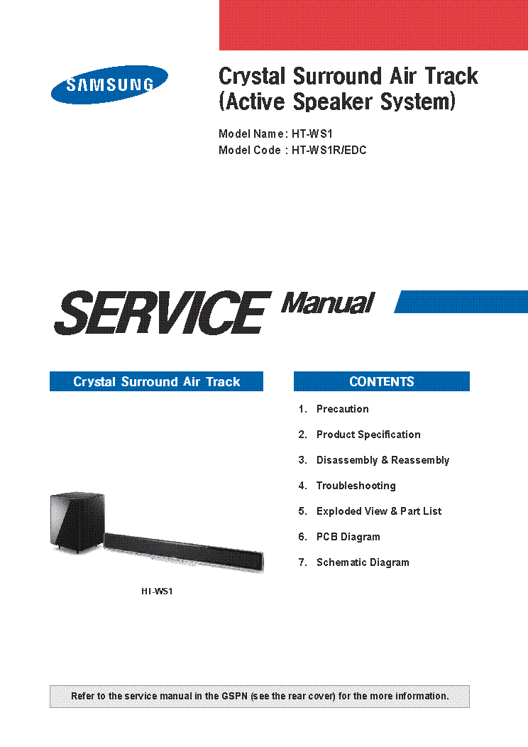 SAMSUNG HT-WS1R-EDC service manual (1st page)