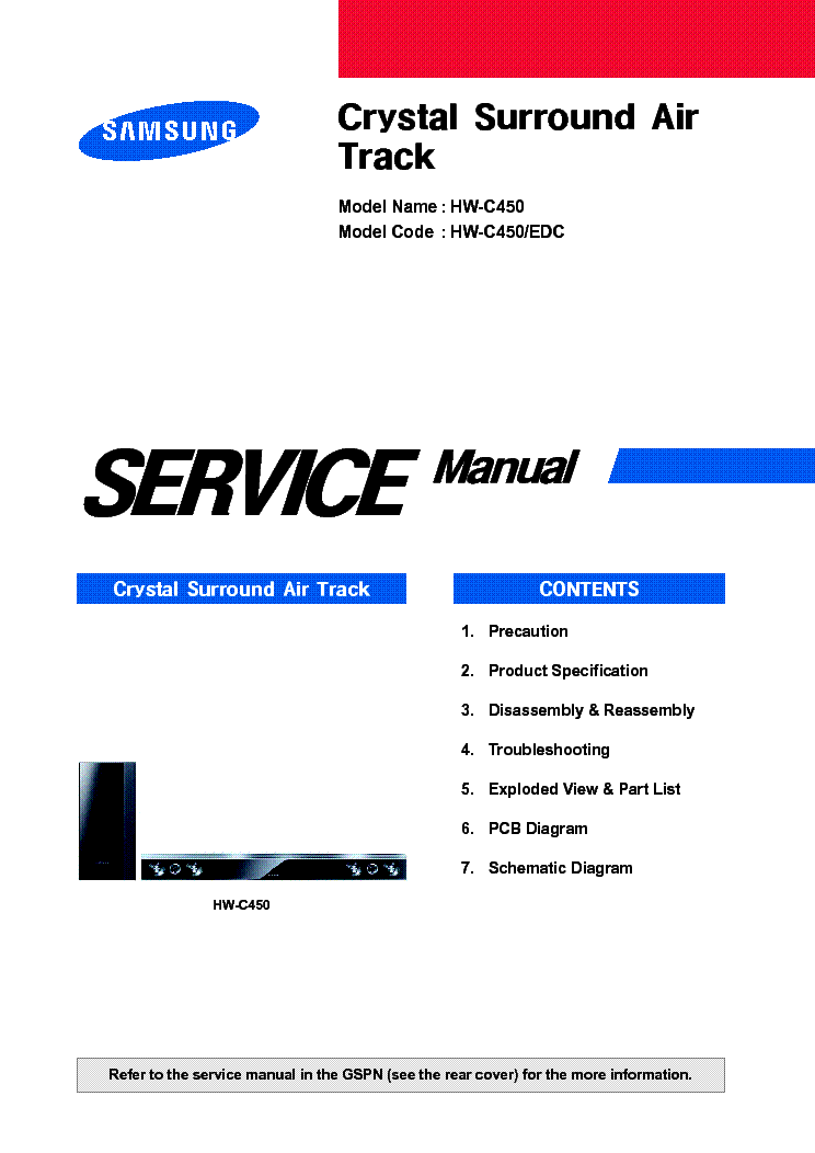 SAMSUNG HW-C450 service manual (1st page)