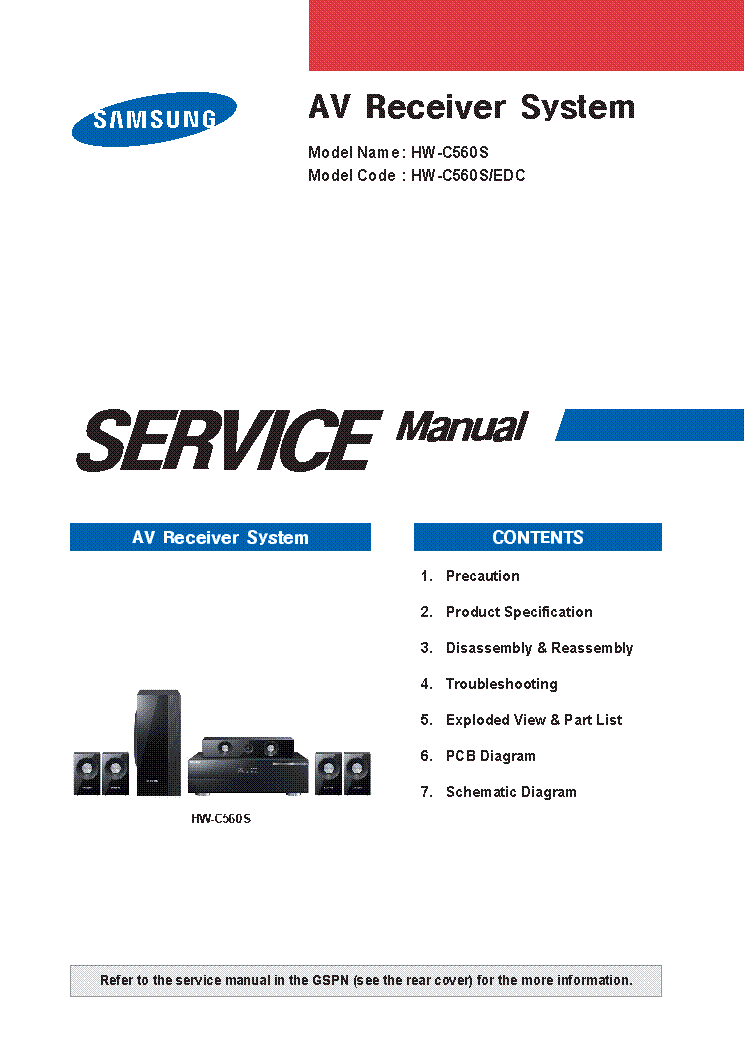 SAMSUNG HW-C560S-EDC service manual (1st page)