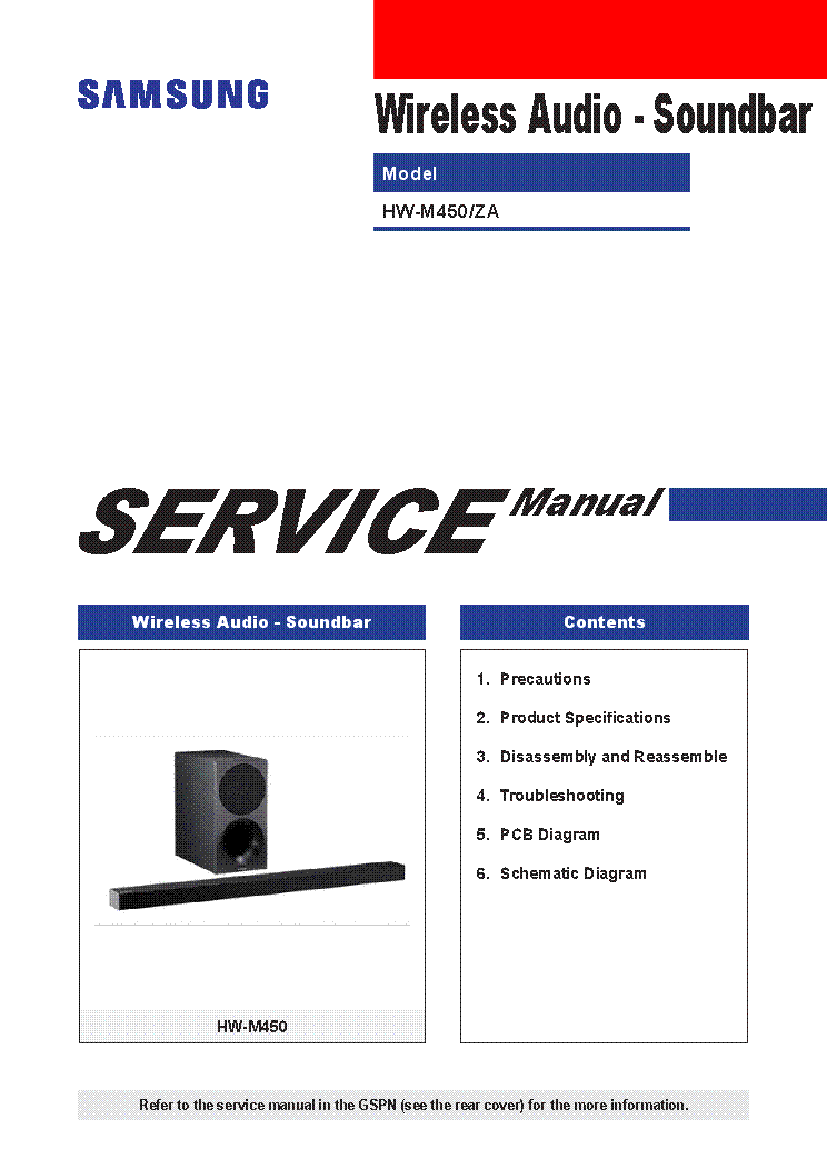 SAMSUNG HW-M450-ZA SERVICE MANUAL service manual (1st page)