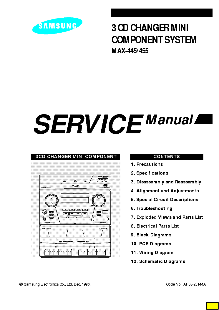 SAMSUNG MAX-445 455 service manual (1st page)