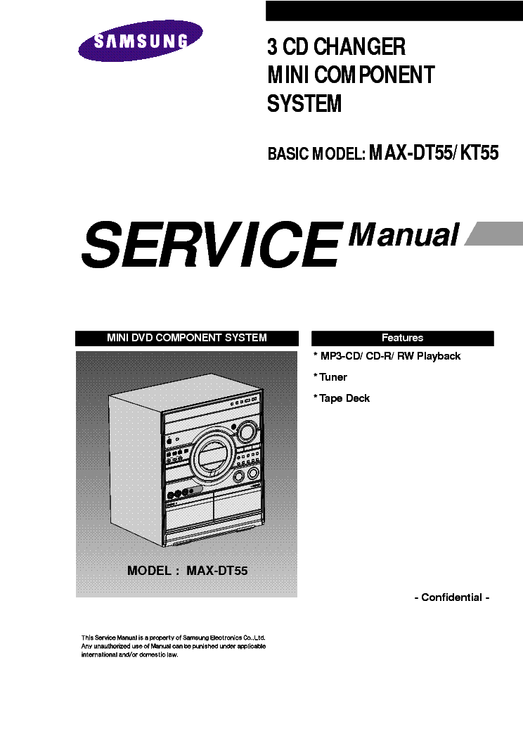 SAMSUNG MAX-DT55,KT55 service manual (1st page)