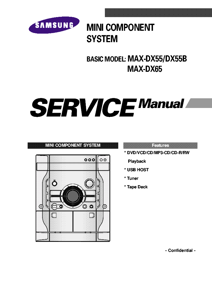 SAMSUNG MAX-DX55 MAX-DX55B MAX-DX65 SERVICE MANUAL service manual (1st page)