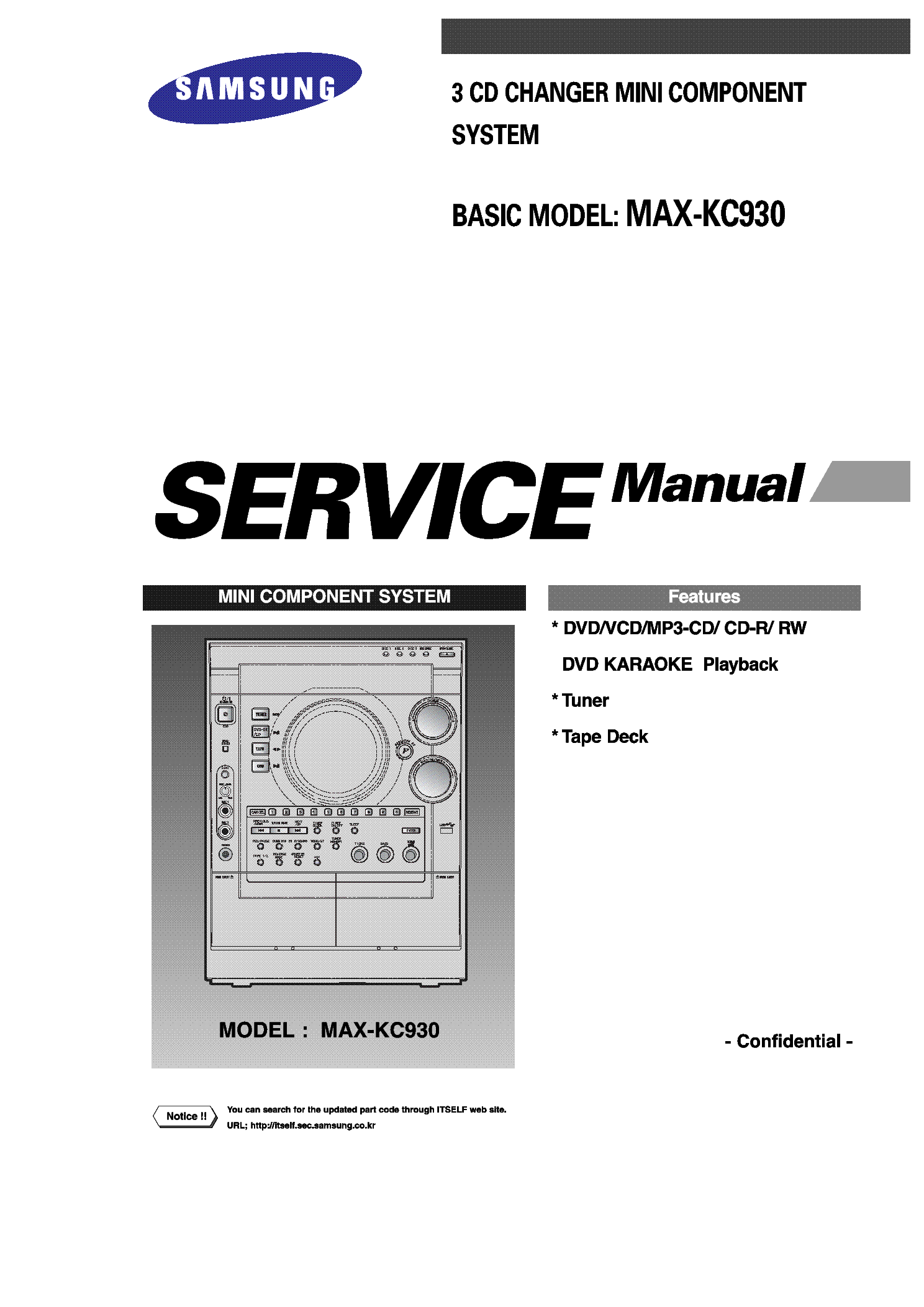 SAMSUNG MAX-KC930 service manual (1st page)