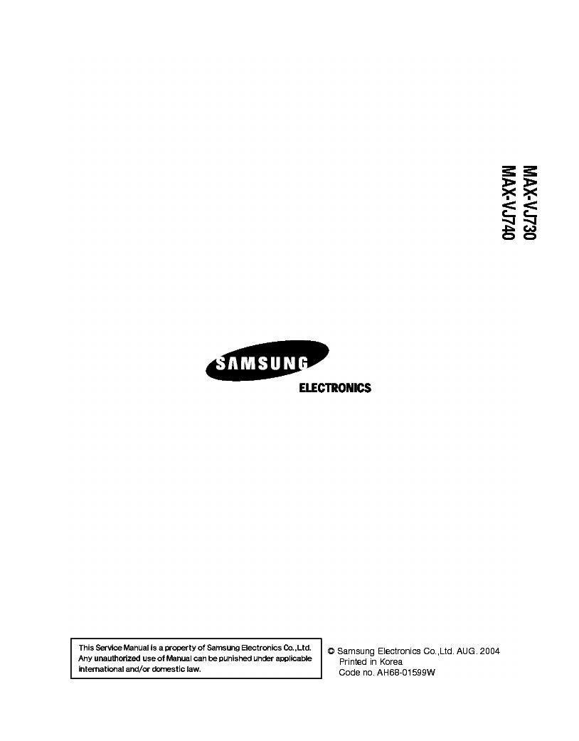 SAMSUNG MAX-VJ730 VJ740 SM service manual (2nd page)