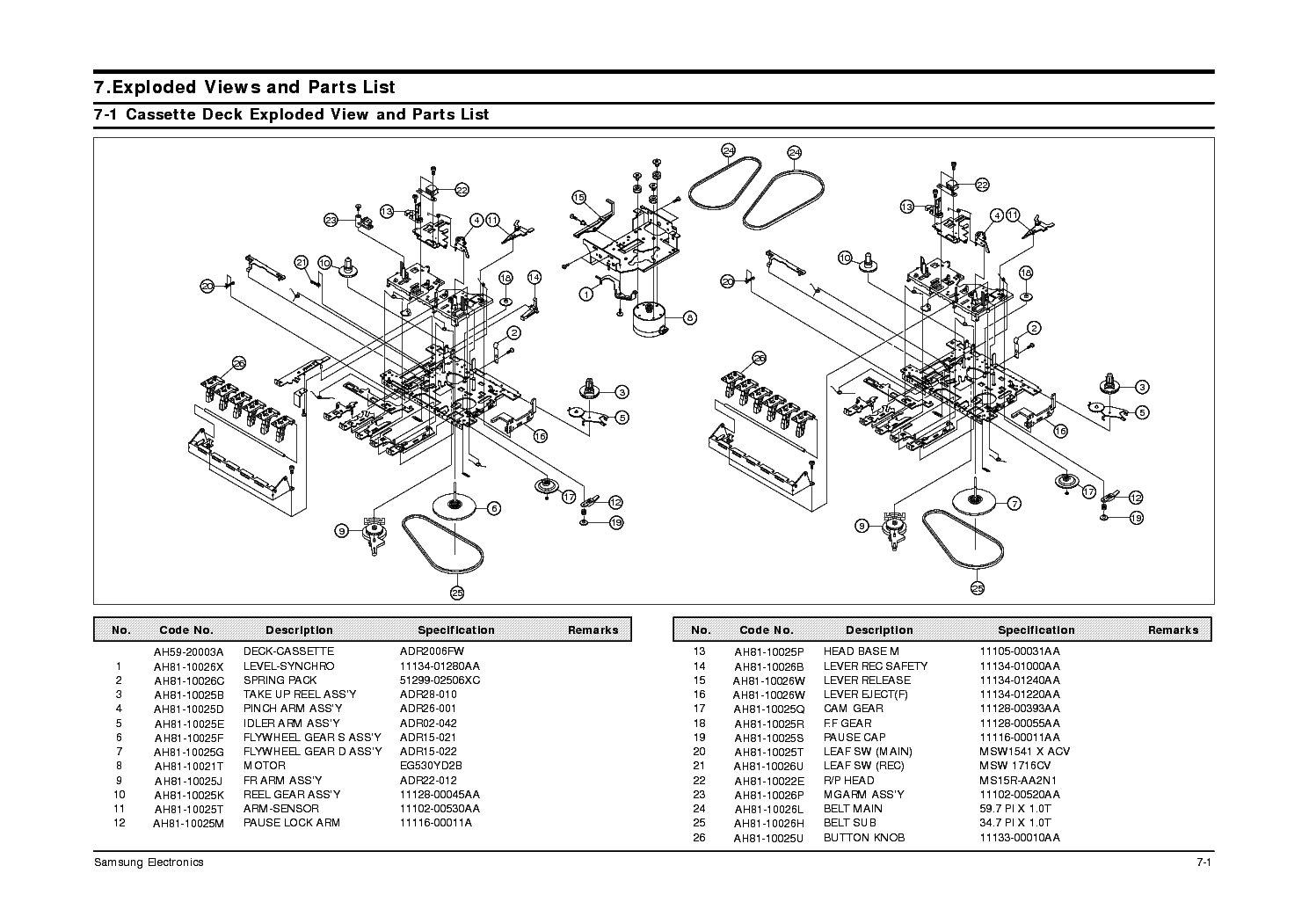 SAMSUNG MAX810 MECHANIKA service manual (1st page)